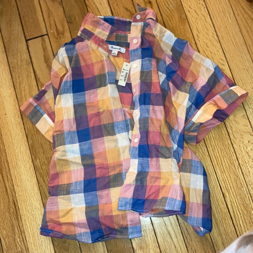 Brand new madewell gingham button up